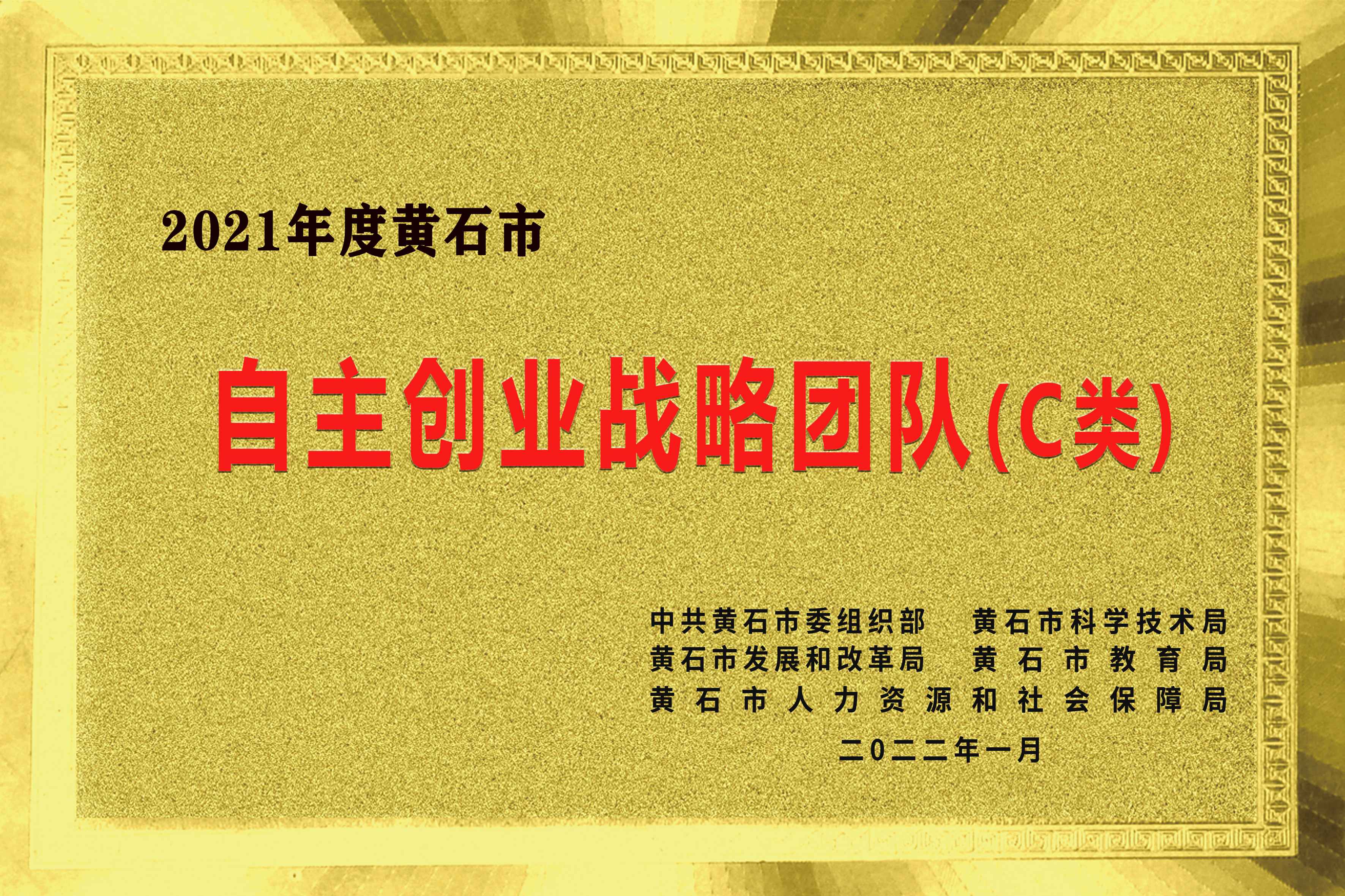 2021年度黃石市自主創業戰略團隊（C類）